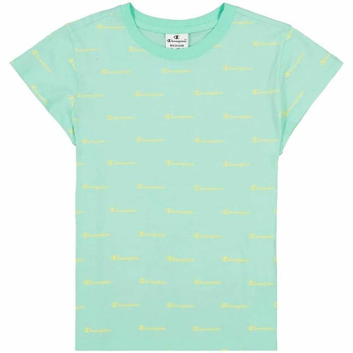 Tricou cu Mânecă Scurtă Femei Crewneck Champion Croptop Acvamarin
