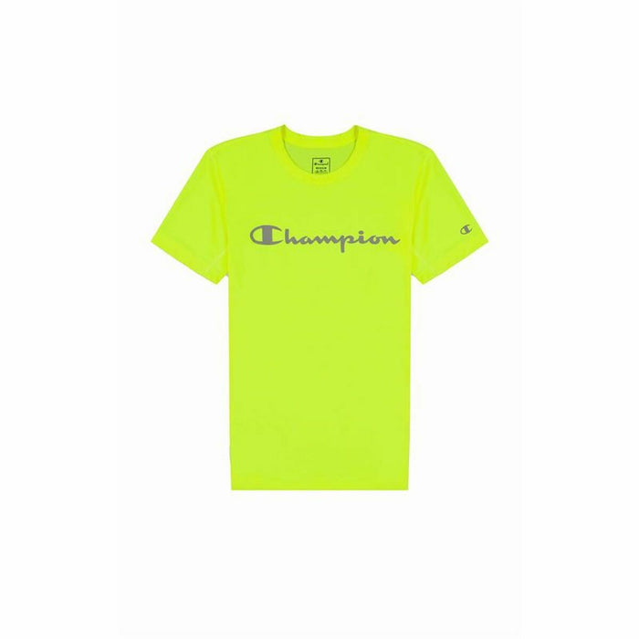 Tricou cu Mânecă Scurtă Bărbați Champion Crewneck Verde lămâie