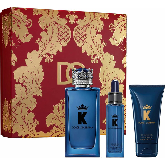 Set de Parfum Bărbați Dolce & Gabbana EDP King 3 Piese