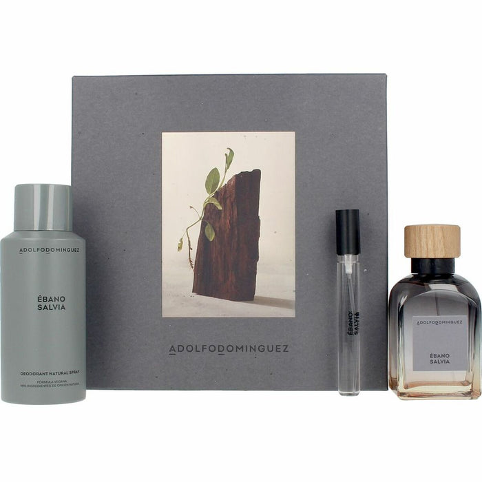 Set de Parfum Bărbați Adolfo Dominguez Ébano Salvia 3 Piese