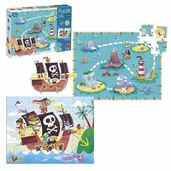 Puzzle pentru Copii Diset XXL Barcă Pirat 48 Piese