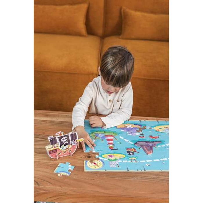 Puzzle pentru Copii Diset XXL Barcă Pirat 48 Piese