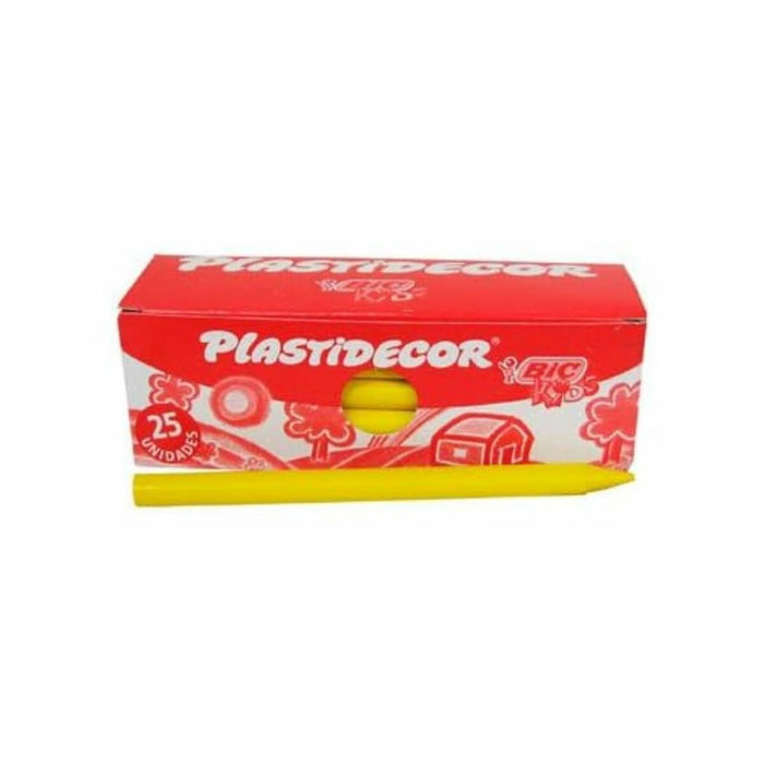 Creioane ceară colorate Plastidecor 816971 Galben Plastic 25 Piese