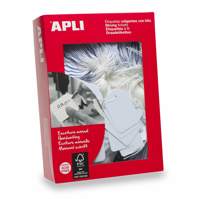 Hang tags Apli Alb 11 x 24 mm (1000 Unidades)
