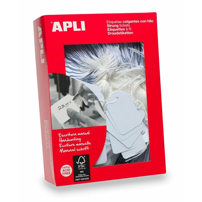 Hang tags Apli Alb 13 x 20 mm (1000 Unidades)