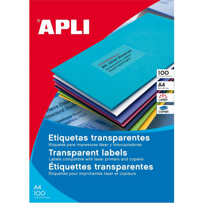Etichete pentru Imprimantă Apli 01224 Transparent 20 Frunze 70 x 37 mm