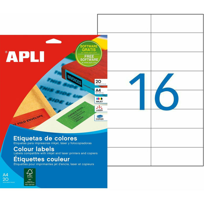 Etichete pentru Imprimantă Apli Verde 105 x 37 mm