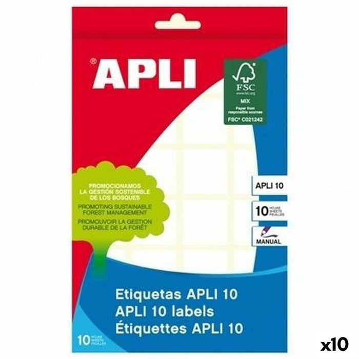 Etichete autoadezive Apli Alb 10 Frunze 31 x 100 mm (10 Unități)