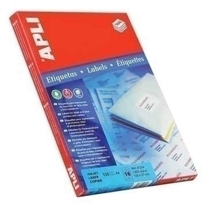 Etichete pentru Imprimantă Apli 100 Frunze 64 x 33,9 mm Alb