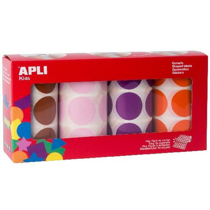 Set de autocolante Apli Gomets 4 Piese Multicolor Rotund