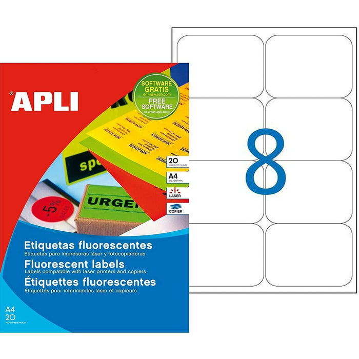 Etichete pentru Imprimantă Apli 100 Frunze Alb 99,1 x 67,7 mm