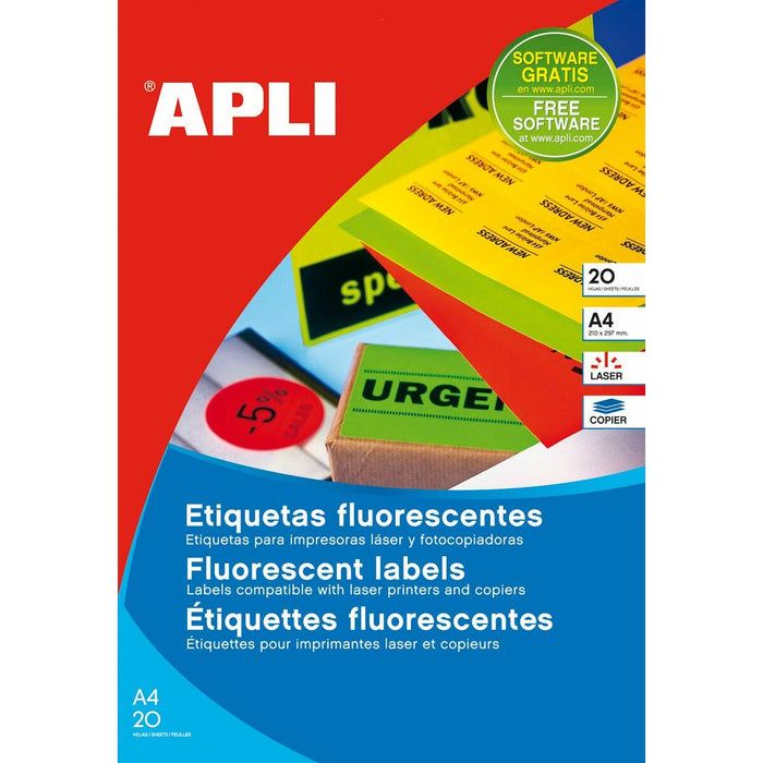 Etichete pentru Imprimantă Apli Circular Galben Rotund ø 60 mm
