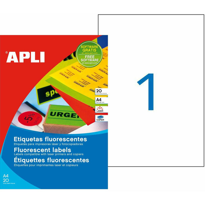 Etichete pentru Imprimantă Apli Verde 210 x 297 mm