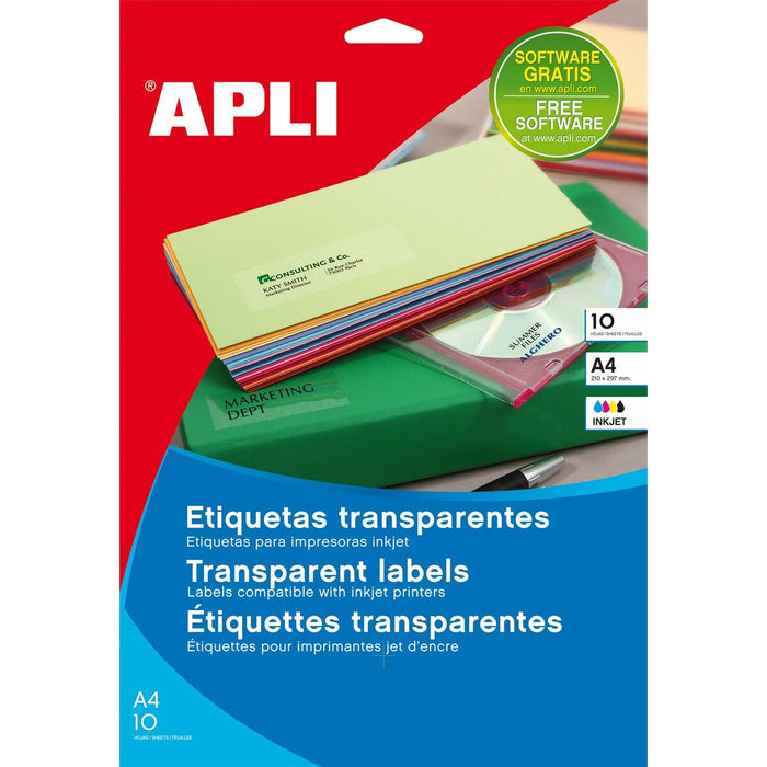 Etichete autoadezive Apli Transparent 10 Frunze 48,5 x 25,4 mm