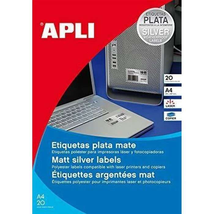 Etichete autoadezive Apli Metalizat Argintiu 45,7 x 21,2 mm