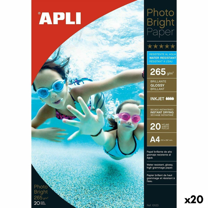 Hârtie Fotografică Lucioasă Apli Photobright Inkjet A4 100 Frunze 20 Frunze