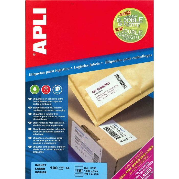 Etichete Apli Alb Hârtie 100 Frunze 105 x 37 mm