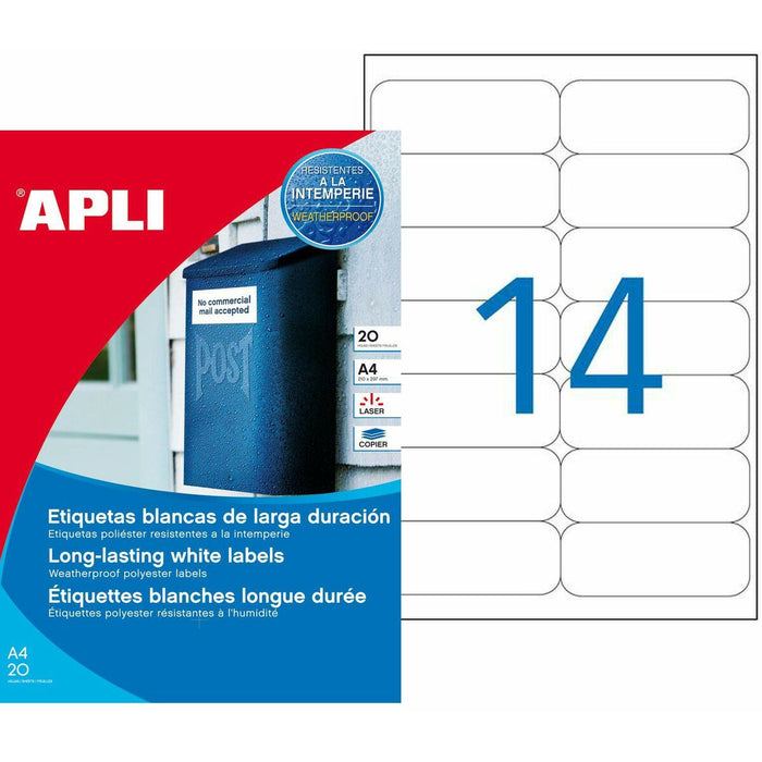 Etichete pentru Imprimantă Apli 20 Frunze Alb