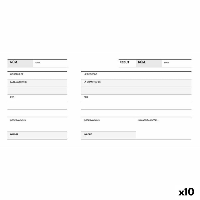 Registru de chitanțe Apli A16 Catalană 1/3 100 Frunze (10 Unități)