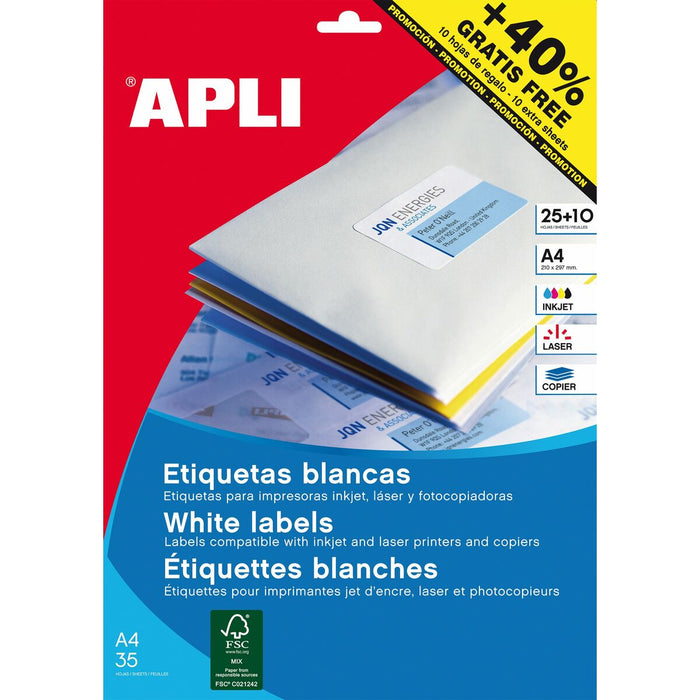 Etichete pentru Imprimantă Apli Alb Rotund 25 Frunze Ø 40 mm