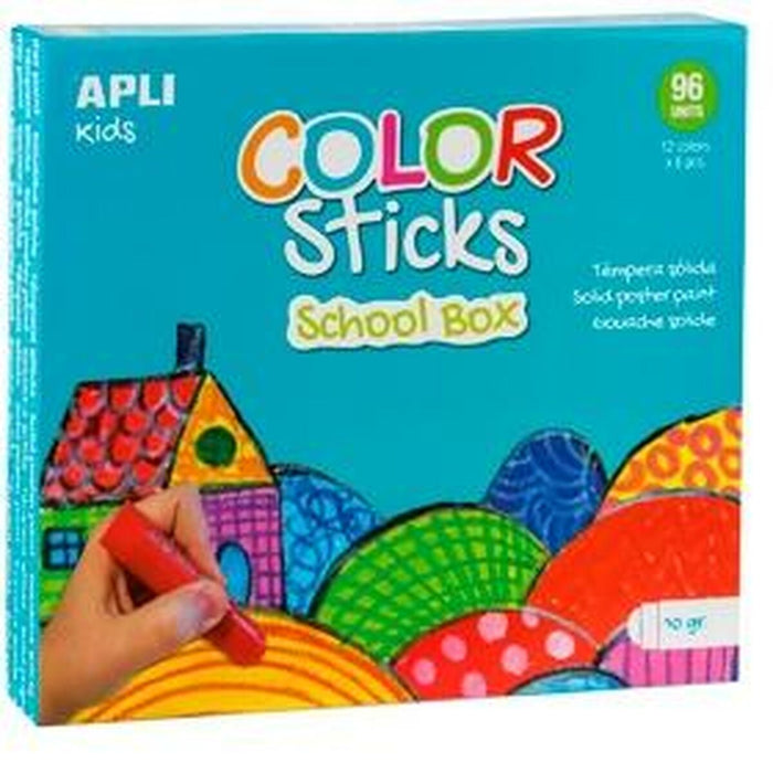Vopsele tempera solide Apli Multicolor 96 Piese
