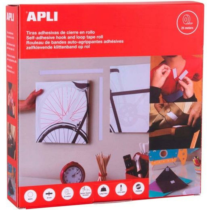 Bandă cu două fețe Apli Alb 10 kg 20 mm x 25 m