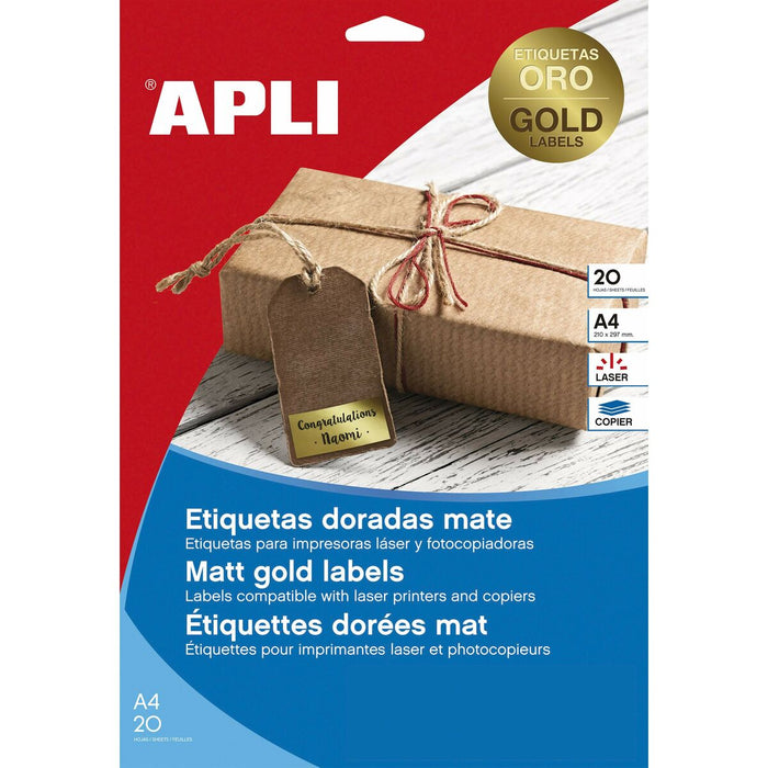Etichete autoadezive Apli Metalizat Auriu* 20 Frunze 38,1 x 21,2 mm