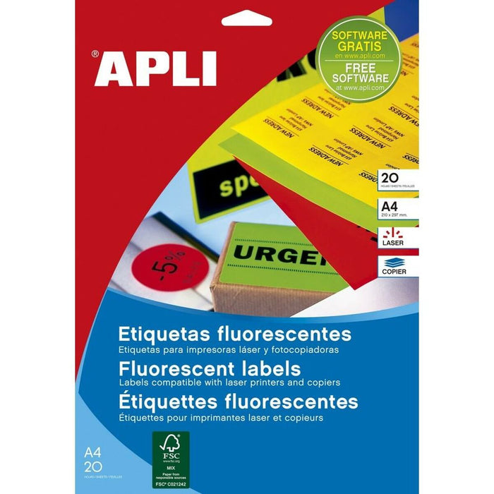 Etichete pentru Imprimantă Apli Galben 38,1 x 21,2 mm