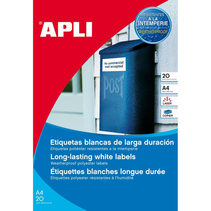 Etichete autoadezive Apli 20 Frunze Alb 99,1 x 67,7 mm