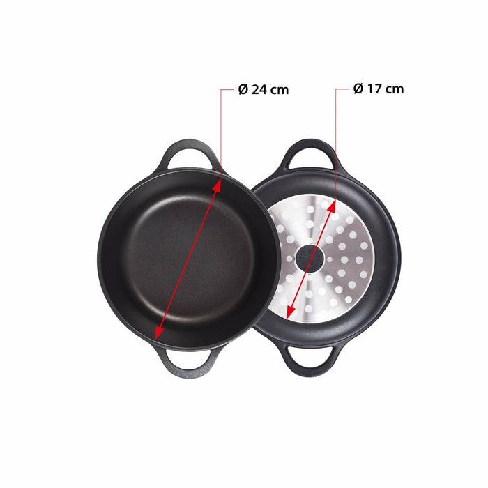 Caserolă Cu Capac Valira BLACK IND 24CM Ø 24 cm Negru Aluminiu