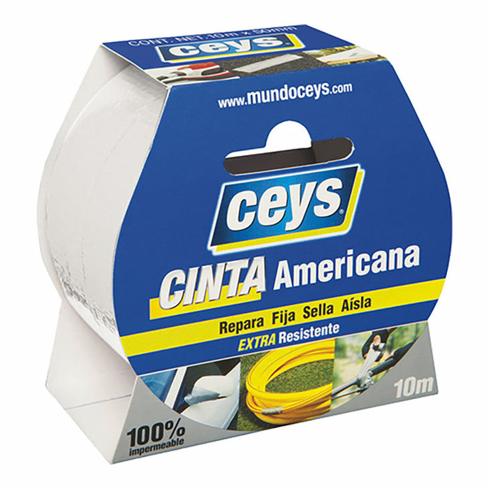 Bandă adezivă Ceys Alb (10 m x 50 mm)