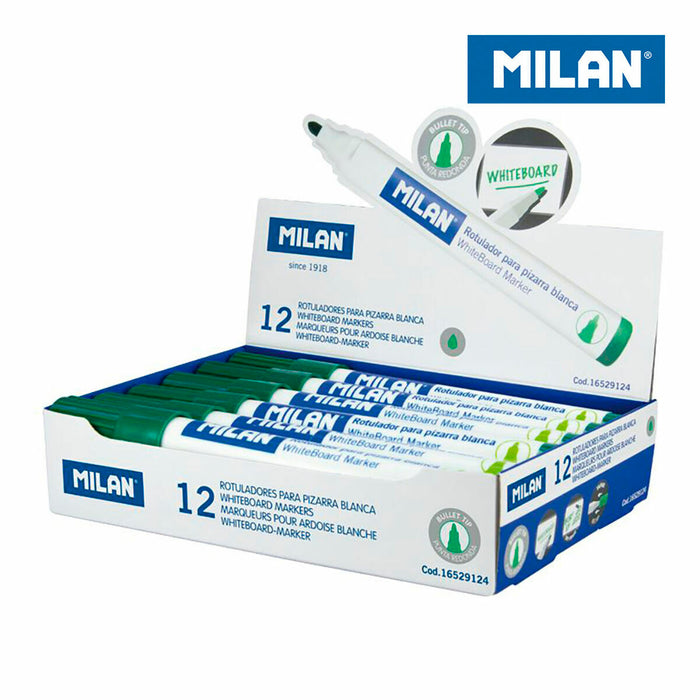 Markere cu cretă lichidă Milan Verde (12 Piese)