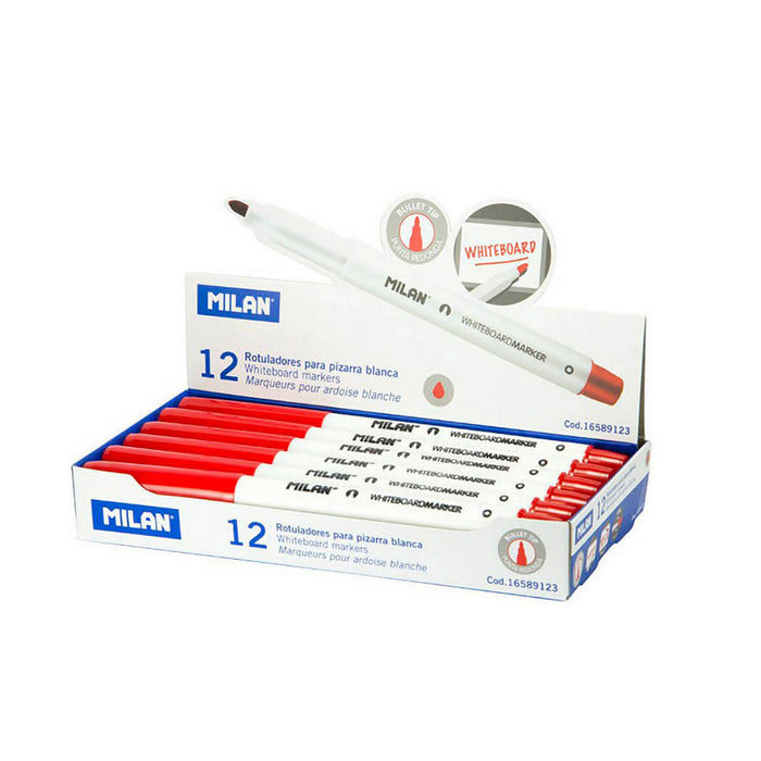 Carioci Milan Tablă albă 12 Unități Roșu PVC