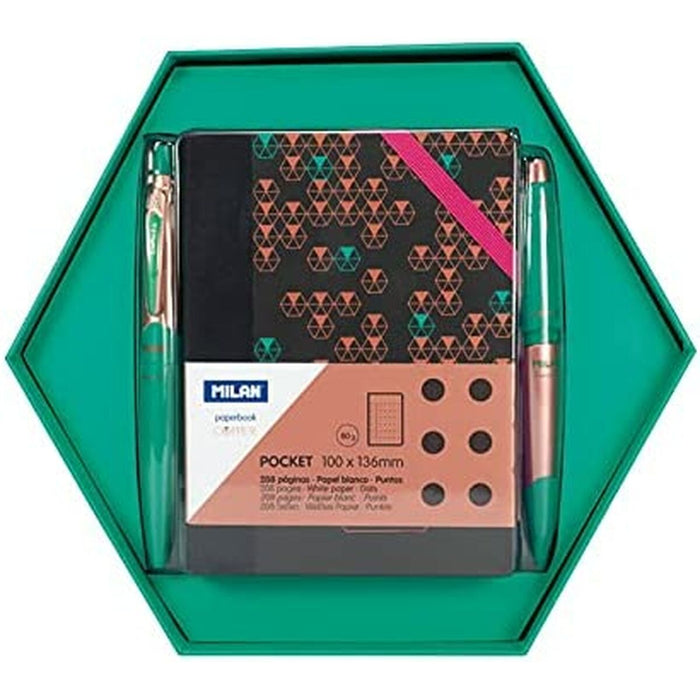 Set de Papetărie Milan Edition Cooper 3 Piese Verde