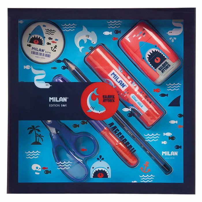 Set de Papetărie Milan Edition Box 6 Piese Albastru Roșu