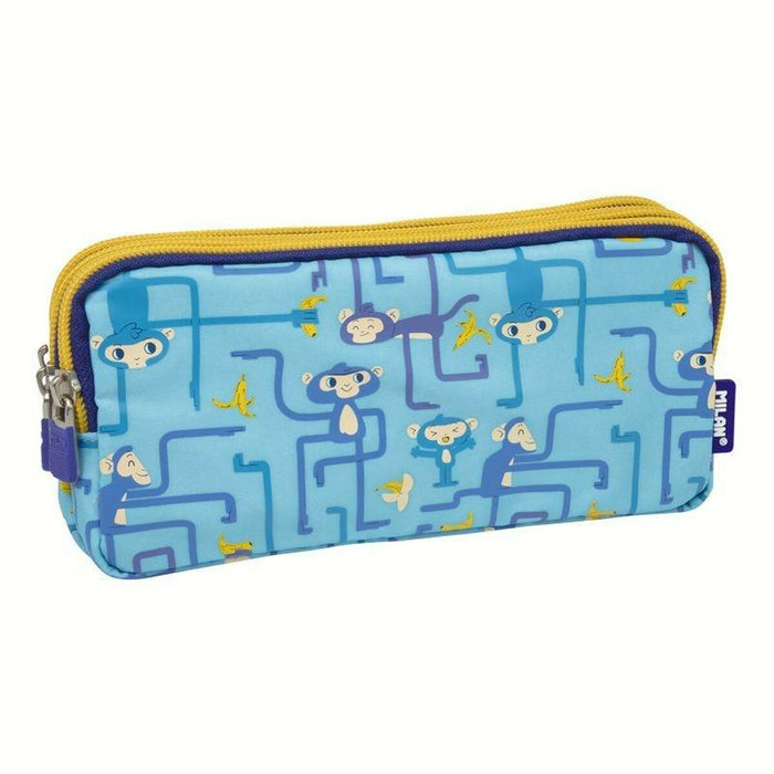 Penar triplu Milan Tangled Monkeys Albastru 22 x 11 x 6,5 cm