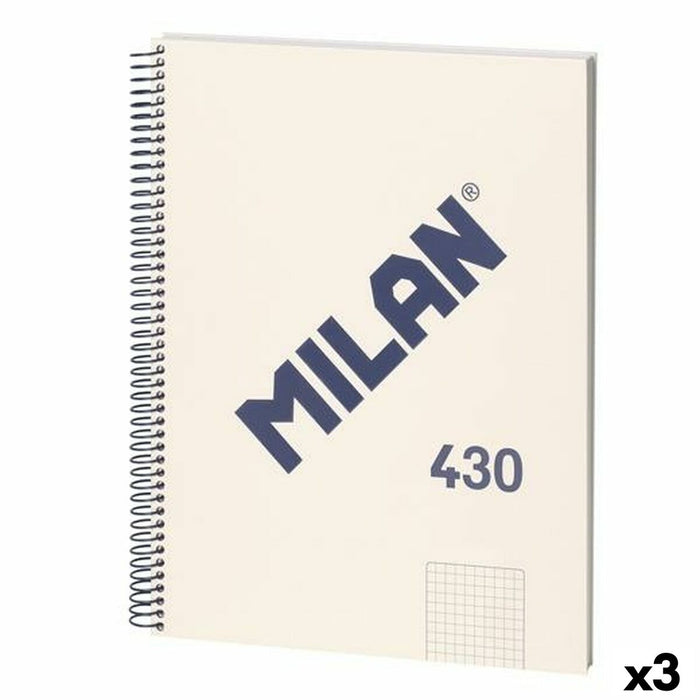 Notebook Milan 430 Bej A4 80 Frunze (3 Unități)