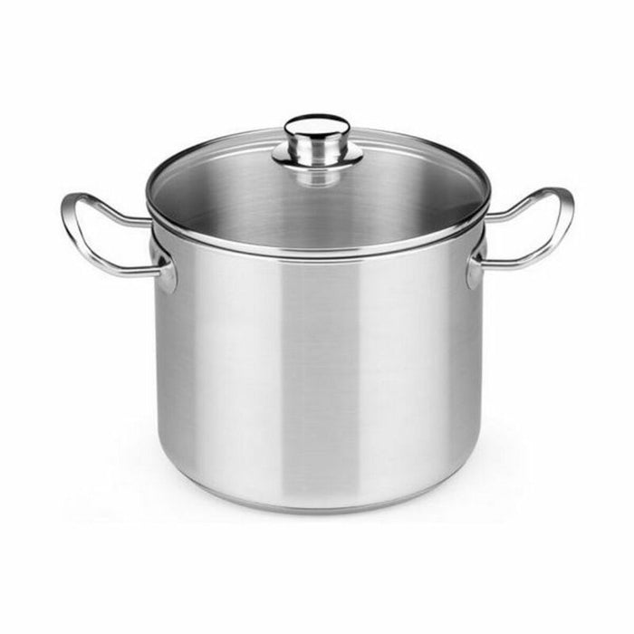 Oală cu Capac de Sticlă BRA D219485 6,5 L Oțel inoxidabil Oțel Metal Oțel inoxidabil 18/10