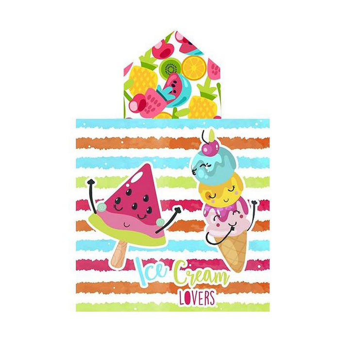 Prosop-Poncho cu Glugă Secaneta Cu imprimeuri Fructe 60 x 120 cm