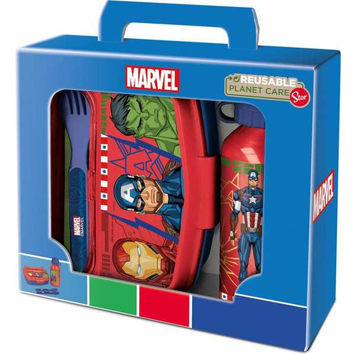Set de picnic The Avengers Invincible Force 400 ml Tacâmuri Aparat pentru Sandvișuri Sticlă (de pus lichide)