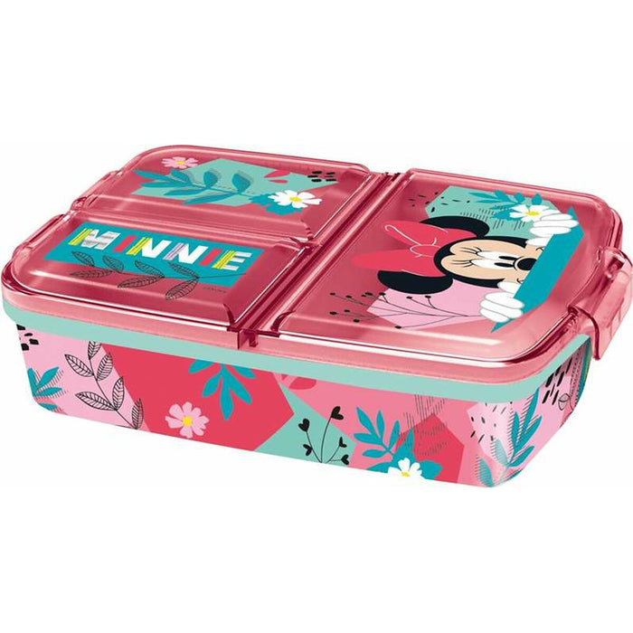Cutie de Mâncare cu Compartimente Minnie Mouse 19,5 x 16,5 x 6,7 cm polipropilenă