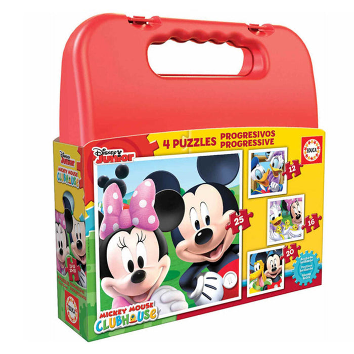 Set de 4 Puzzle-uri Disney Mickey Mouse Progressive Educa 16505 (12-16-20-25 pcs)