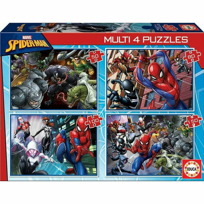 Set de 4 Puzzle-uri Spiderman Educa 18102 380 Piese
