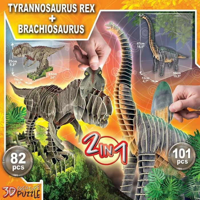 Puzzle 3D Educa Puzzle x 2 Dinozauri