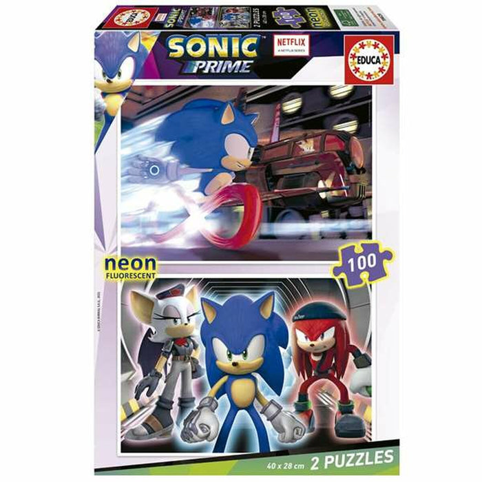 Set de 2 Puzzle-uri Educa Neon Sonic 100 Piese