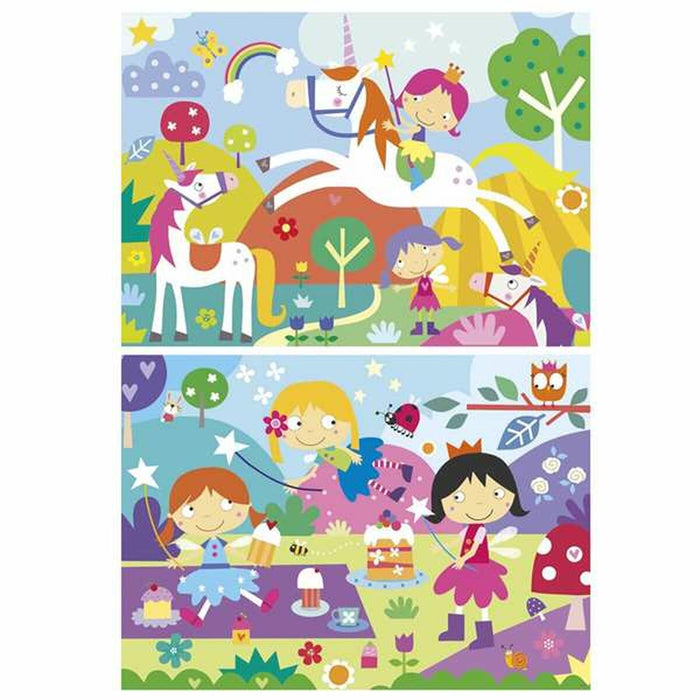 Set de 2 Puzzle-uri Educa Fantasy world 48 Piese