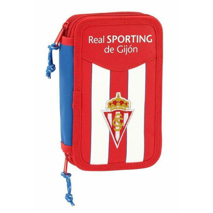 Creion dublu Real Sporting de Gijón Alb Roșu 12.5 x 19.5 x 4 cm (28 Piese)