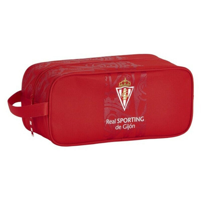 Geantă pentru Încălțăminte de Voiaj Real Sporting de Gijón Roșu 34 x 15 x 14 cm
