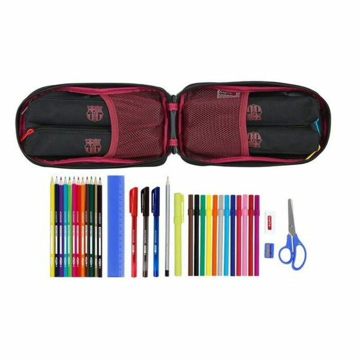 Cutie pentru creioane F.C. Barcelona Negru 12 x 23 x 5 cm (33 Piese)