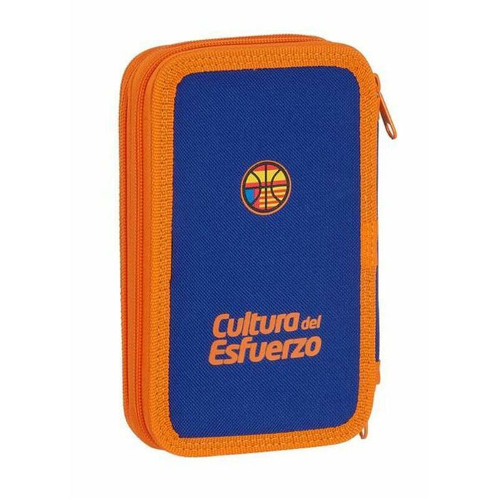 Creion dublu Valencia Basket M854 Albastru Portocaliu 12.5 x 19.5 x 4 cm (28 Piese)